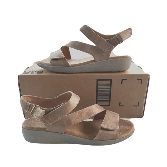 Easy Spirit Shoes - Easy Spirit Women's KAILYNNE2 Leather Open Toe Casual Flat Sandals, Tan, Size 8